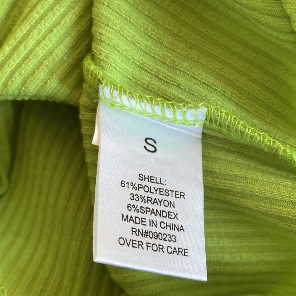 LA Hearts Pac Sun lime  ribbed fitted lounge sleeveless crop top S - Picture 5 of 7